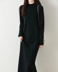 Merino Wool Mock Neck Knit Dress