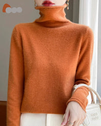 High-Neck Knitted Wool Pullover