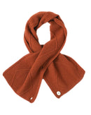 Merino Wool Jacquard Twist Button Neck Scarf