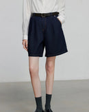 Wide-Leg Denim Shorts