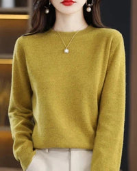Merino Wool Round Neck Pullover Sweater