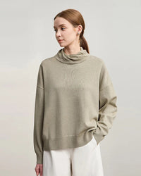 Solid Color Turtleneck Loose Long-Sleeved Sweater