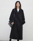 Long Double-Faced Wool Blend Coat