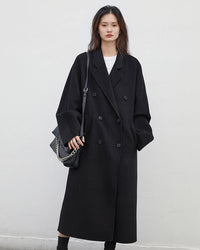 Long Double-Faced Wool Blend Coat