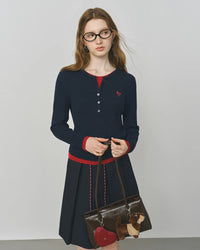 Cable Knit Faux Two-Piece Sweater