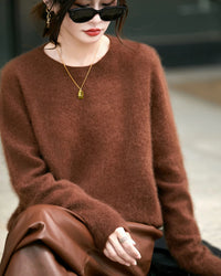 Loose-Fit Crewneck Pullover Sweater