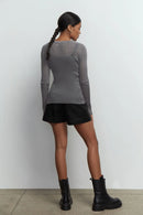 Slim See-Through Pullover Top