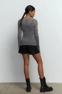 Slim See-Through Pullover Top