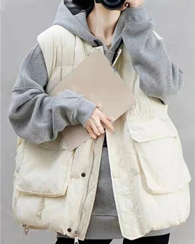 Casual Round-Neck Vest Down Jacket
