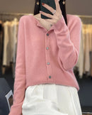 Pure Wool O-Neck Cardigan