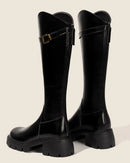 Fur-Lined Knee-High Riding Boots