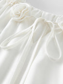 V-Neck Textured Sleeves Dress