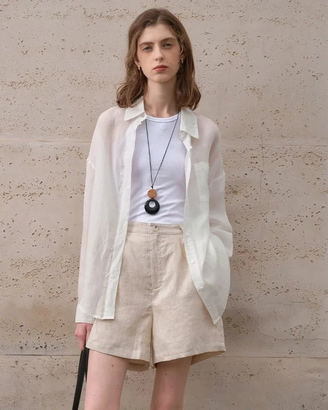 Casual Loose Single-Breasted Long-Sleeved Shirt