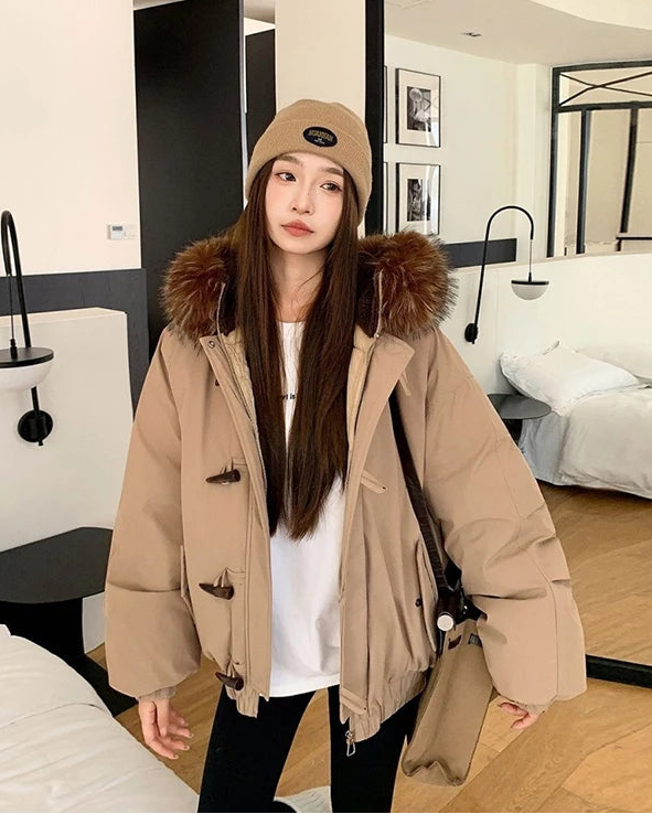 Relaxed Hooded Toggle Winter Jacket