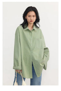 Oversized Long-sleeved Cotton Shirt