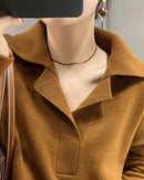 Merino Wool Polo Neck Sweater