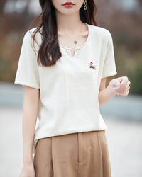 Everyday Cotton Knit Short-Sleeve Top