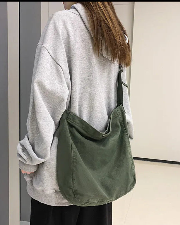 Soft Canvas Crossbody Shoulder Bag