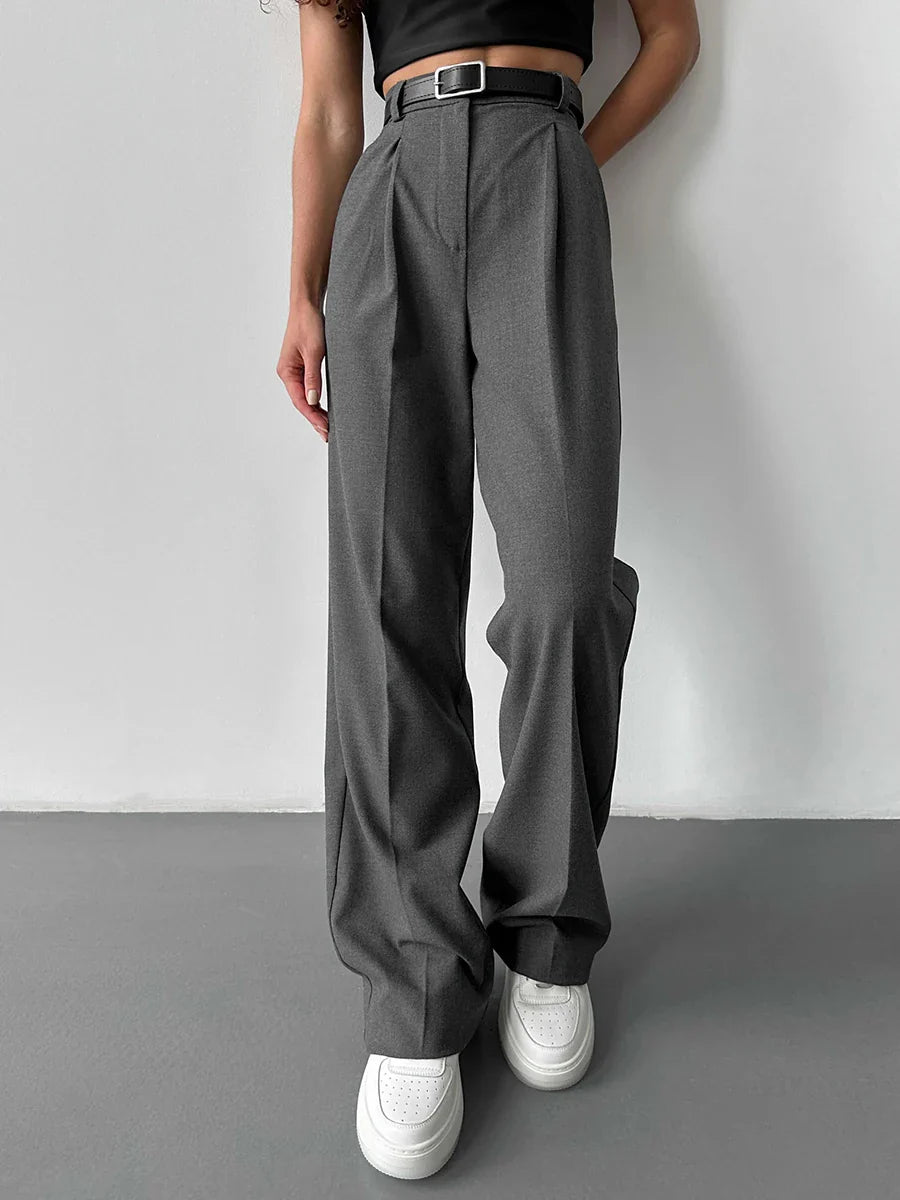 High Waist Pleated Wide Leg Pants