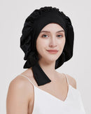 Protect your hair overnight with double-layer mulberry silk sleep bonnet. Adjustable tie band, breathable fabric, suitable for all hair types.