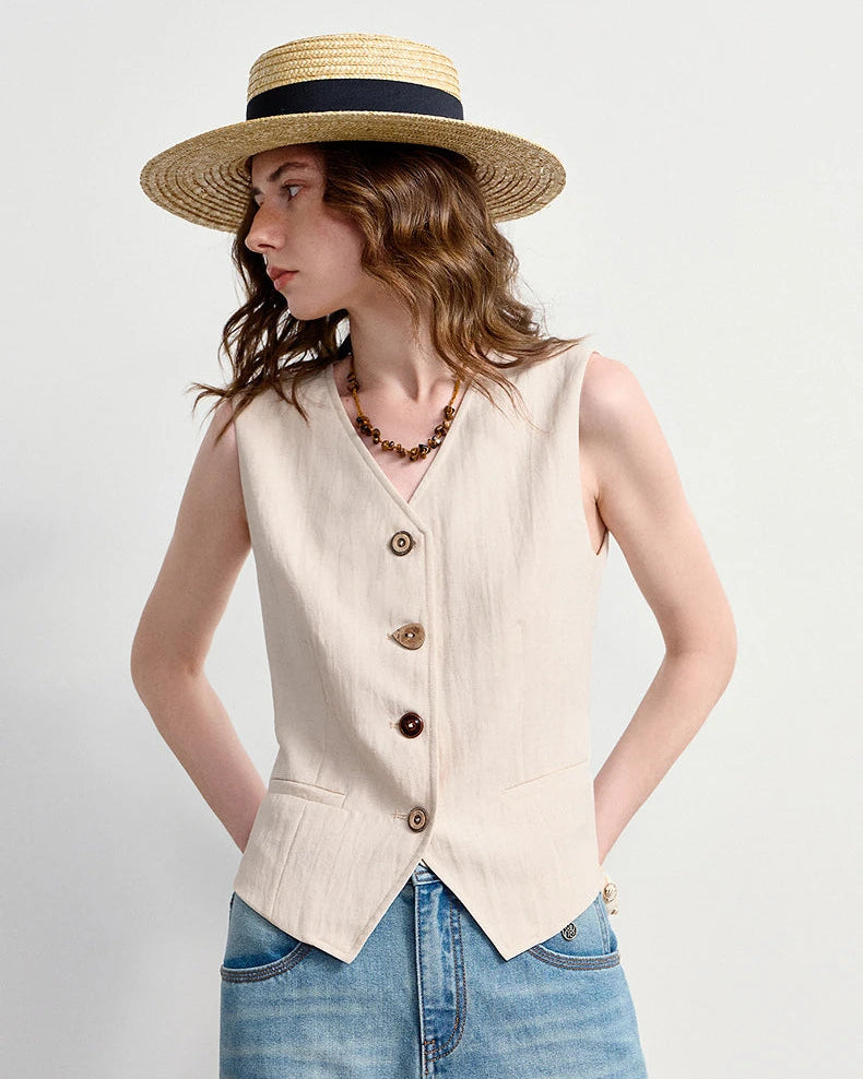 Woven Ease Knit Sleeveless Vest
