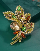 New Vintage Crystal Flower Brooch