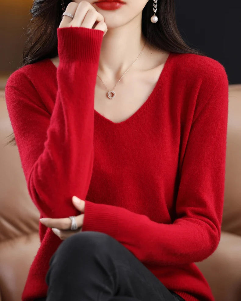 Merino Wool V-Neck Sweater