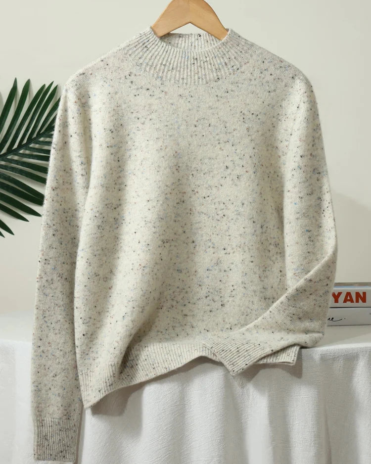 Thick Merino Wool Mock Neck Sweater