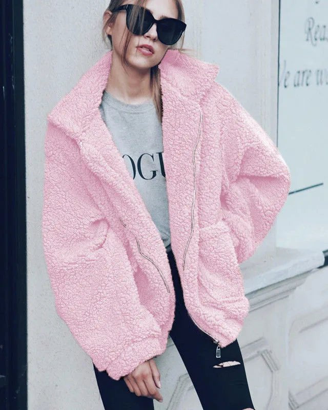 Teddy Fleece Faux Fur Jacket