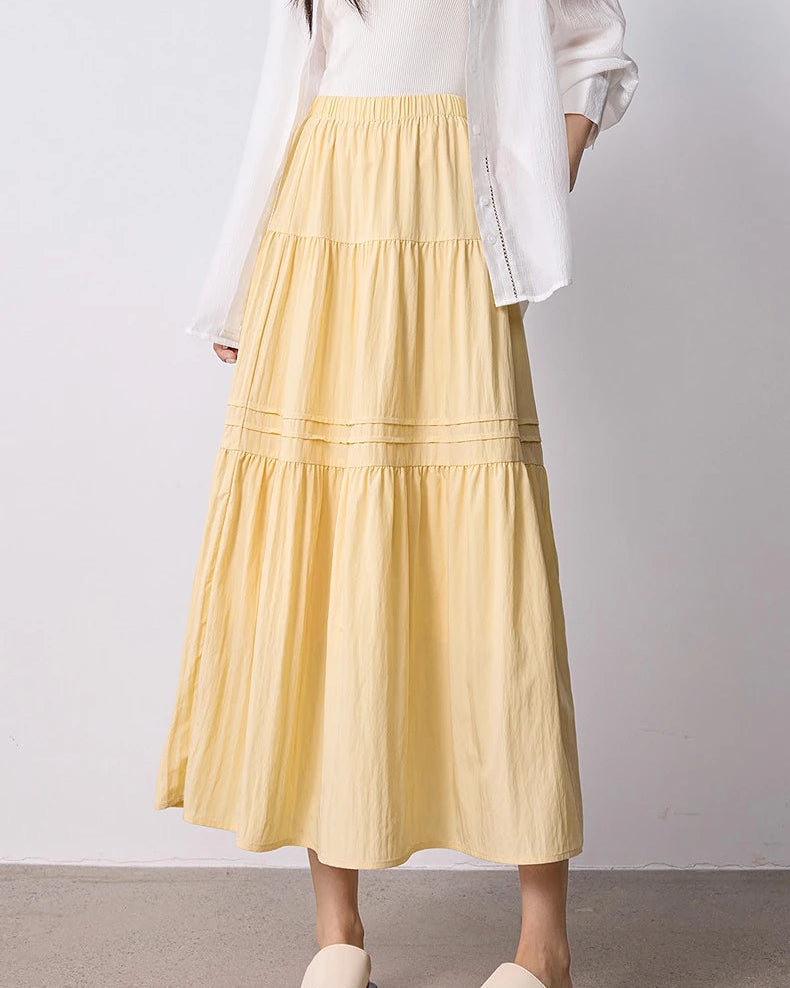Layered A-Line Midi Cake Skirt