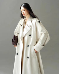 Double Breasted Longline Trench Coat