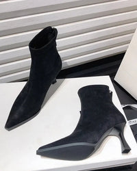 Fashionable Leopard Print Ball High-Heeled Ankle Boots