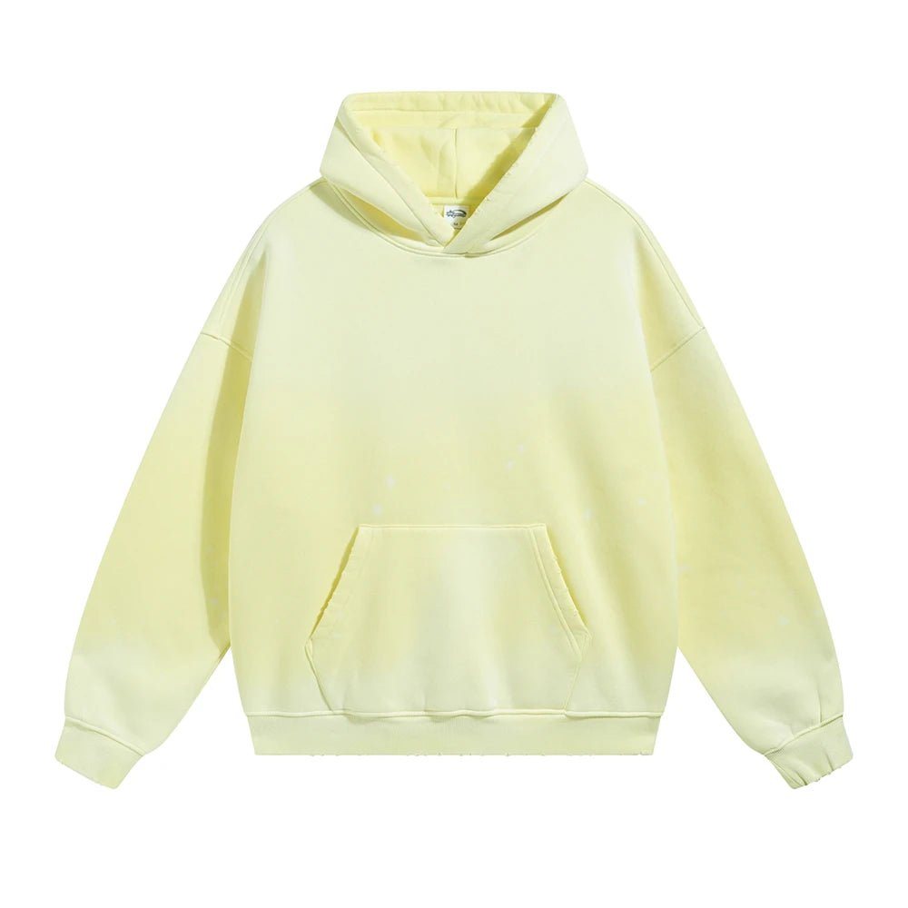 Oversized Warm Paint Distressed Hoodies
