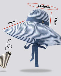 Striped Oversized Foldable Sun Hat