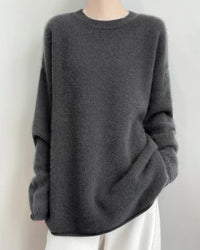Longline Cashmere Crewneck Sweater