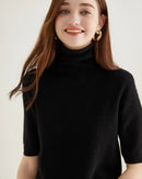 Merino Wool Half-Sleeve Turtleneck