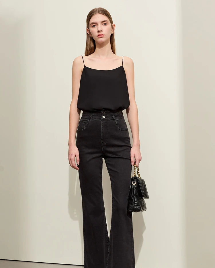 Chiffon Halter-Neck Straight-Cut Tank Top