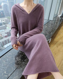 Mink Cashmere Relaxed Hooded Longline Dress