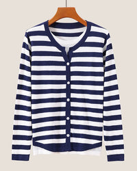 Casual Stripe Knit Wool Sweater