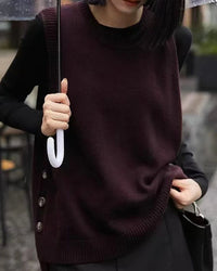 Merino Wool Pullover Sleeveless Knit Vest