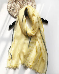 Two-Tone Linen-Look Shawl Scarf
