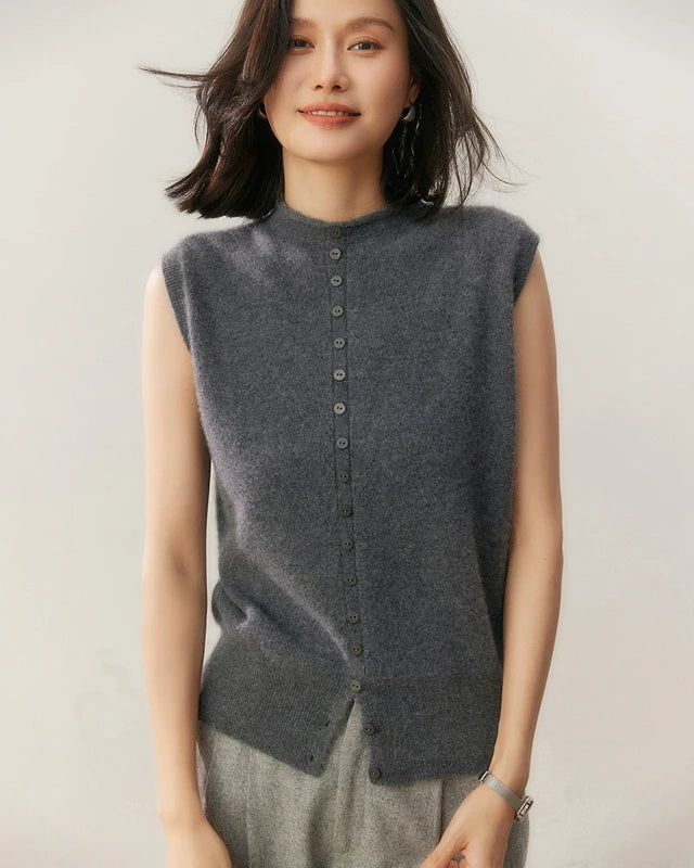 Cashmere Pullover Knitted Sleeveless Sweater Vest