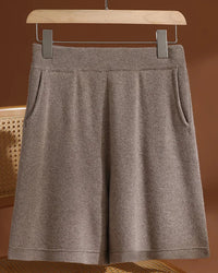 Merino Wool High-Waist Knit Shorts