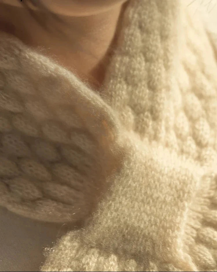 Cashmere Bowknot Knit Neck Scarf