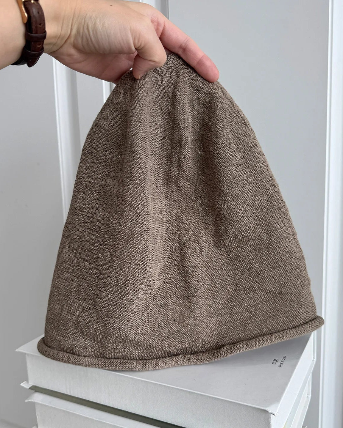 Linen Knit Slouchy Beanie