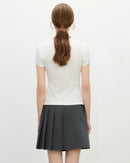 Straight-Cut Slim-Fit Crew Neck Short-Sleeved T-Shirt