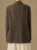 Plus Size Wool Retro Style Suit Coat