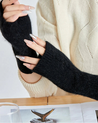 Soft Knit Wrist Warmers Thumb-Hole Mittens
