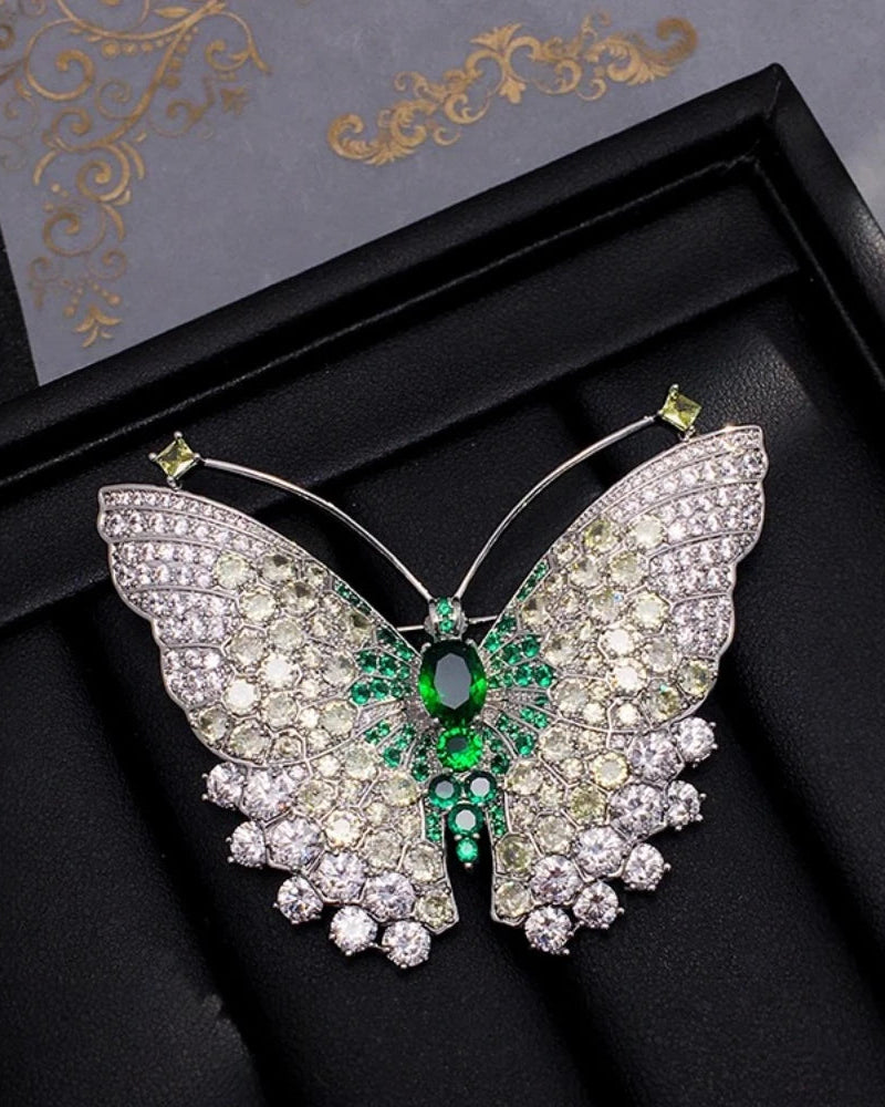 Exquisite Baroque-Style Butterfly Brooch