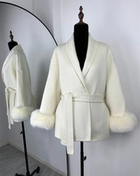 Double-Faced Wool Blend Short Coat